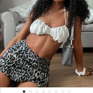 PRINCESS POLLY motel sheny skirt - gray leopard